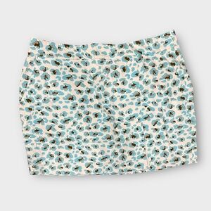 Krazy Larry Skort Women's Athletic Golf Skirt Blue Leopard‎ Print Size 14